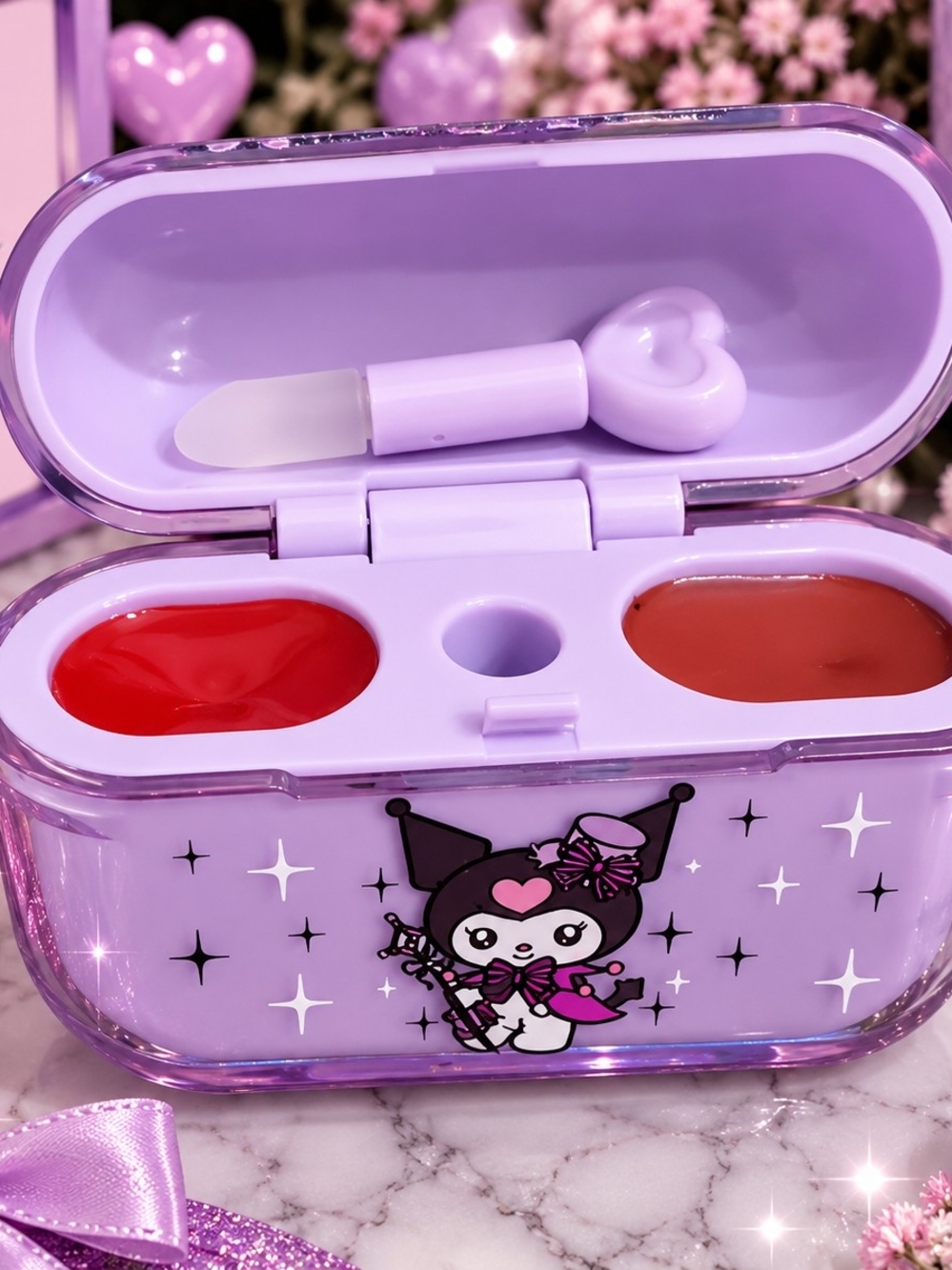 Lavender Kids Lip Balm Duo with Heart Applicator